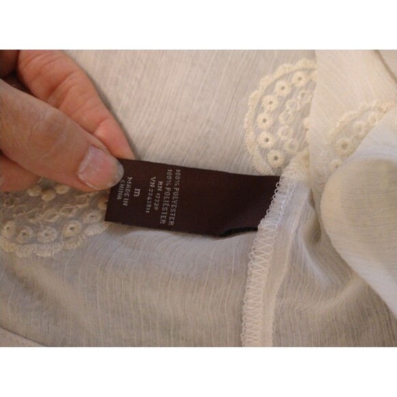 Knox Rose sheer flared sleeve top Cream Md Feminine Beachy Cottage Core - Picture 9 of 9